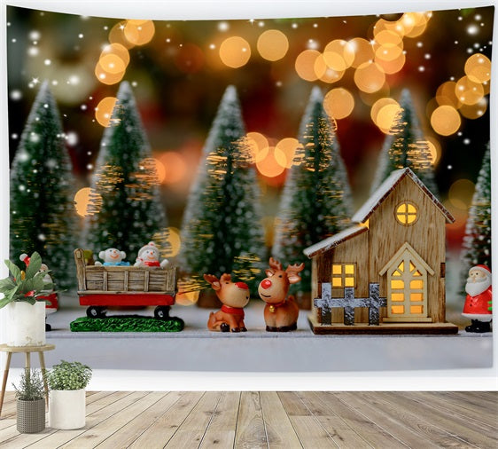 Christmas Photography Backdrop Cute Santa Reindeer Backdrop UK BRP11-124