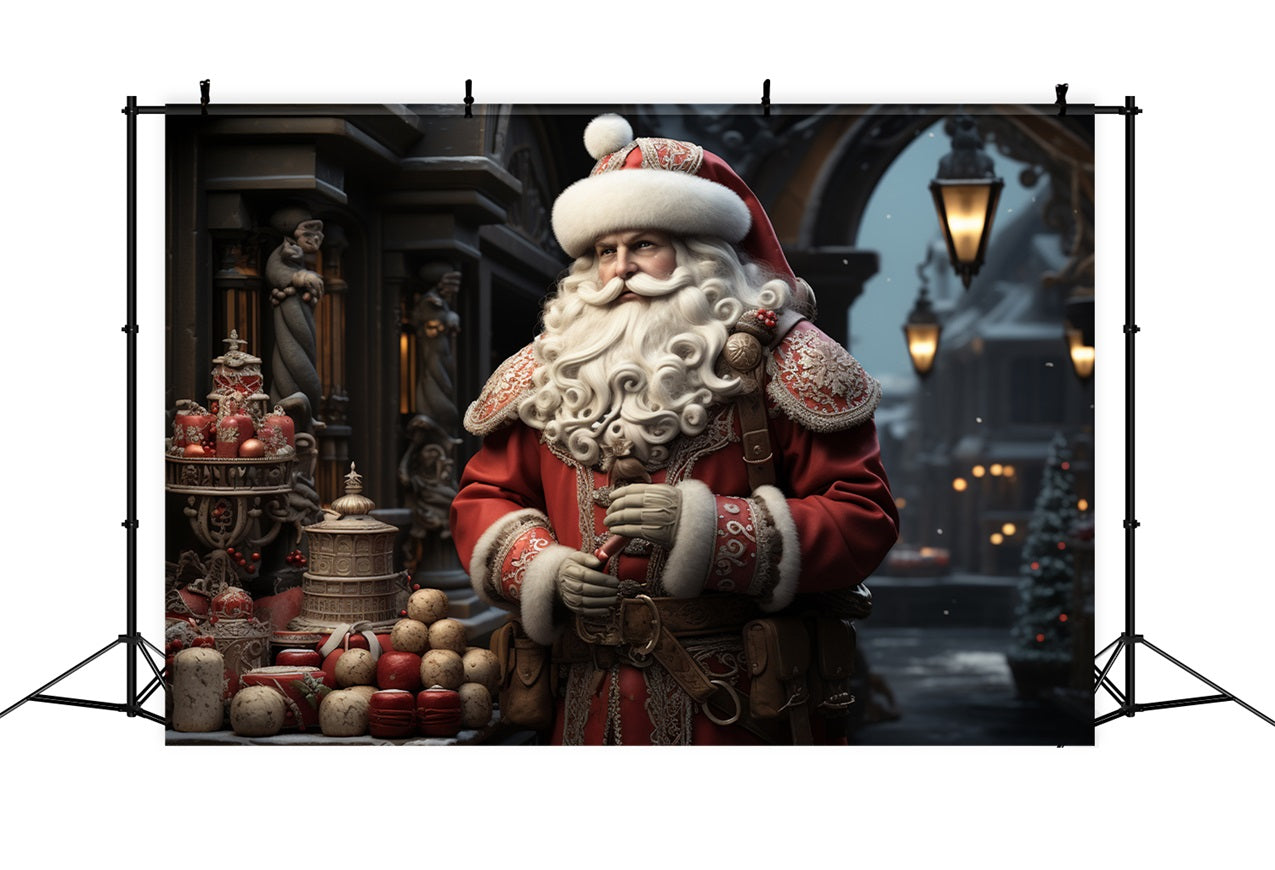 Christmas Backdrop Decoration Ideas Santa's Stall Market Backdrop UK BRP11-133