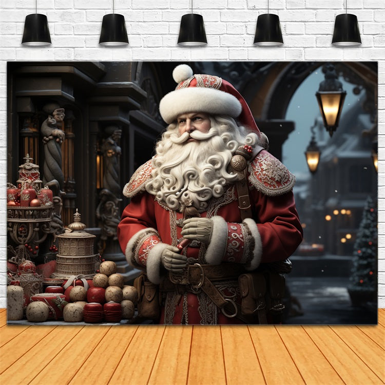 Christmas Backdrop Decoration Ideas Santa's Stall Market Backdrop UK BRP11-133