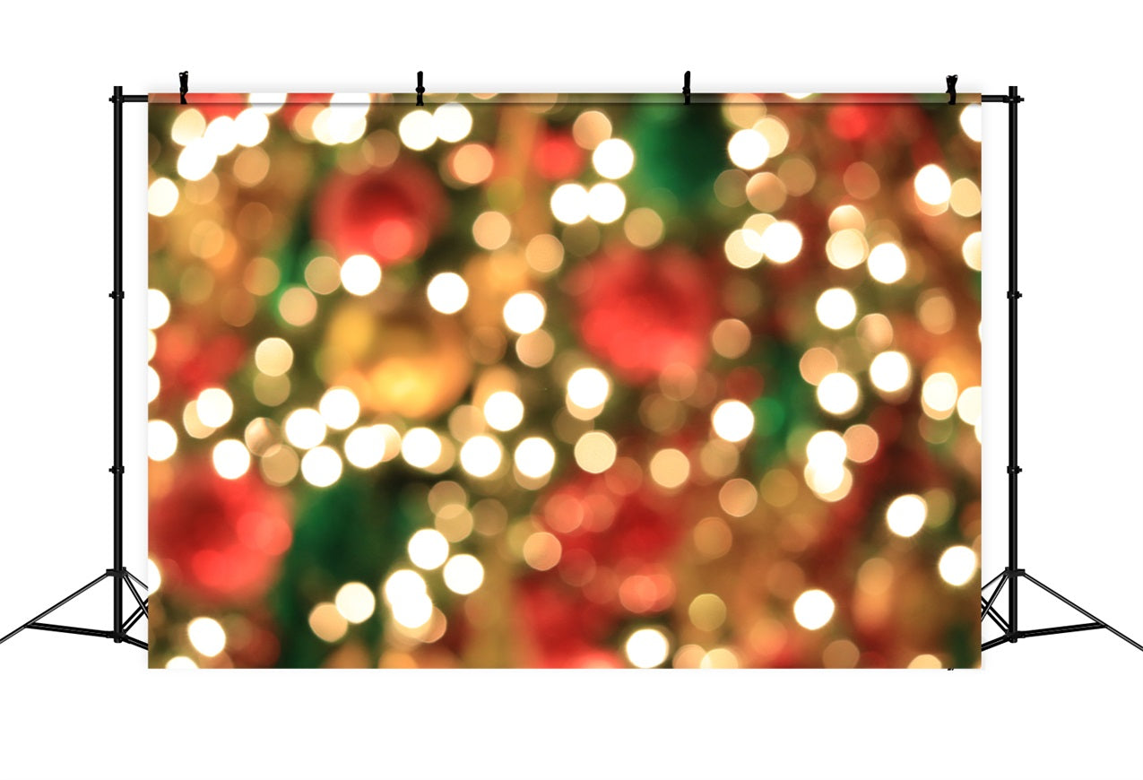 Christmas Photography Backdrop Green Gold Bokeh Accents Backdrop UK BRP11-144