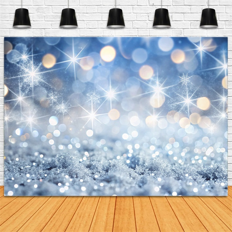 Backdrops Christmas Frozen Light Sparkling Snow Bokeh Backdrop UK BRP11-148