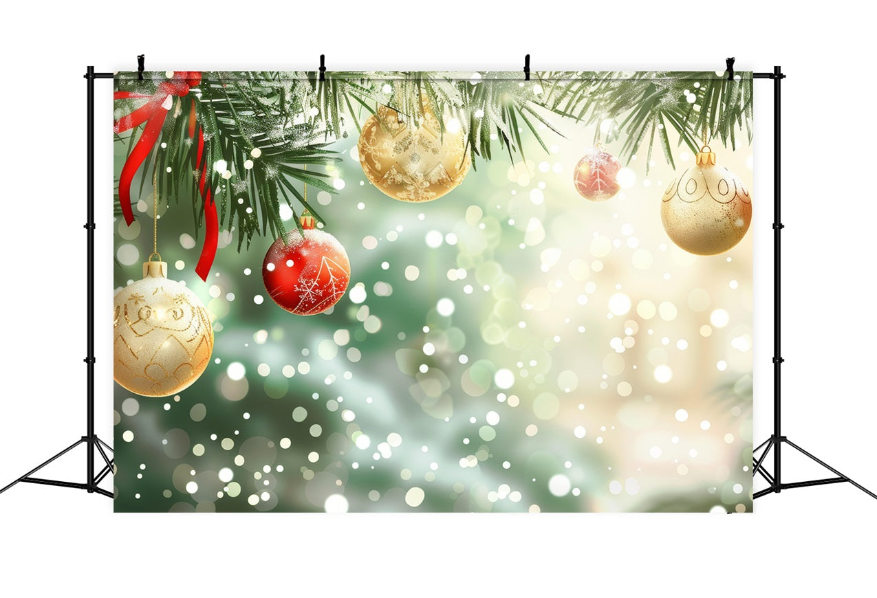 Christmas Party Backdrop Sparkling Pine Garland Ornament Backdrop UK BRP11-153