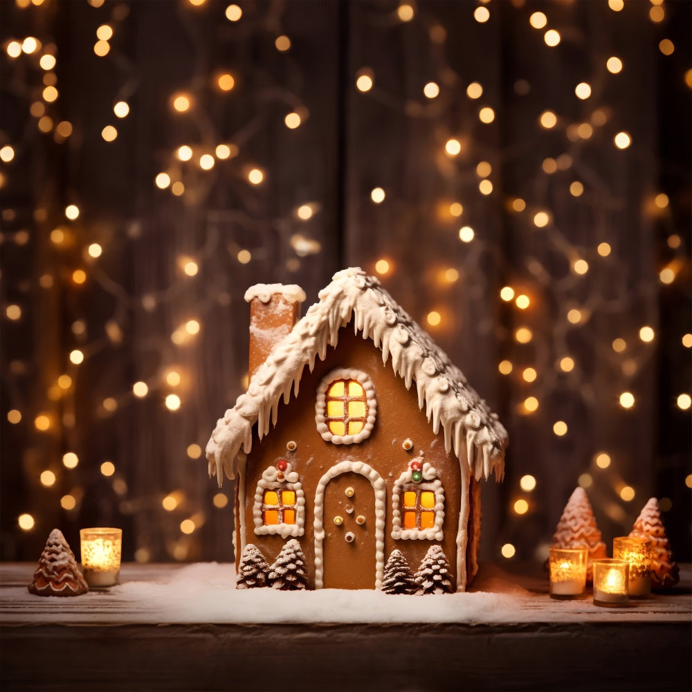 Christmas Backdrop Snowy Gingerbread House Backdrop UK BRP11-155