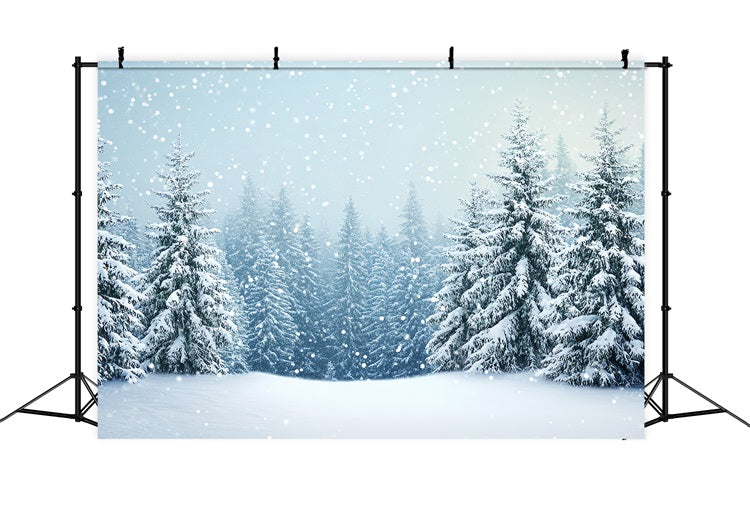 Winter Backdrop Scenes Lush Snowy Pines Backdrop UK BRP11-16