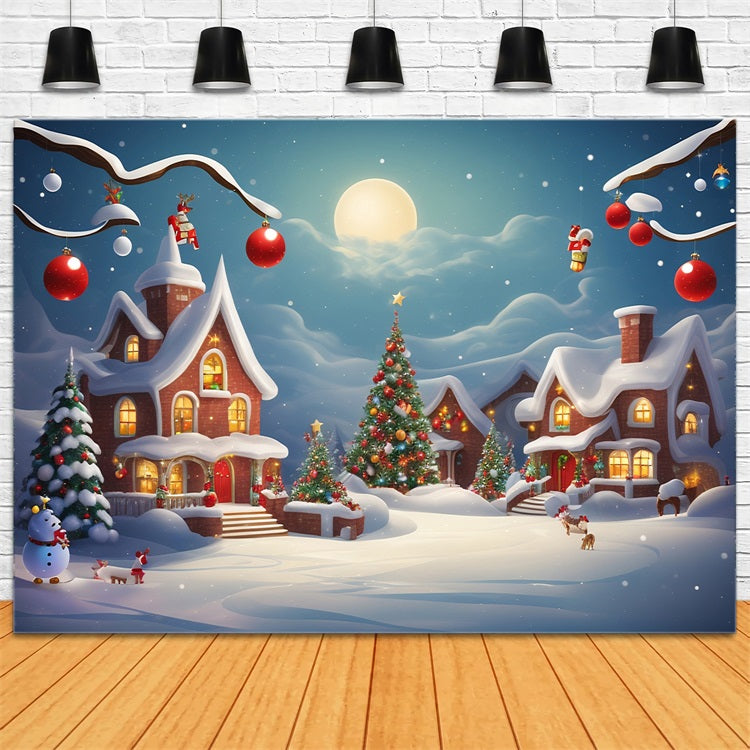 Christmas Backdrops Night Cottage Glow Backdrop UK BRP11-165