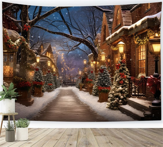 Vintage Christmas Backdrop Eve Lantern Lit Backdrop UK BRP11-170