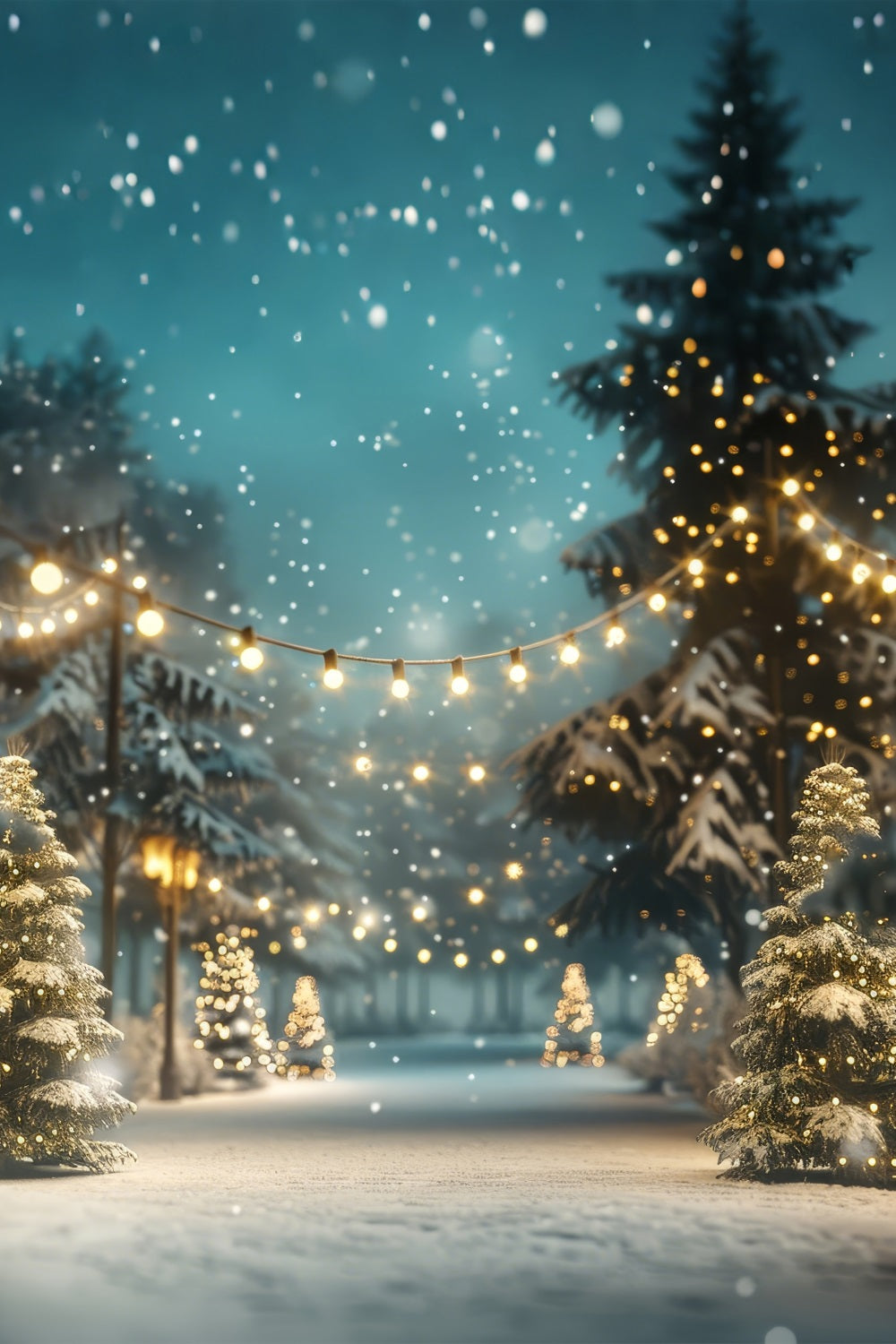 Christmas Backdrops Enchanted Forest Lights Backdrop UK BRP11-175