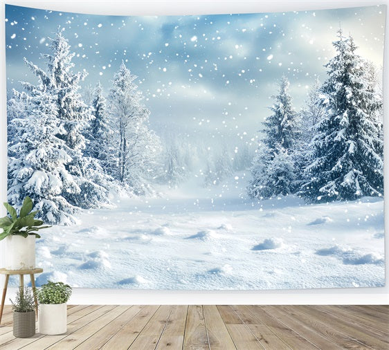 Winter Backdrop Ideas Fluffy Snowflakes Backdrop UK BRP11-18