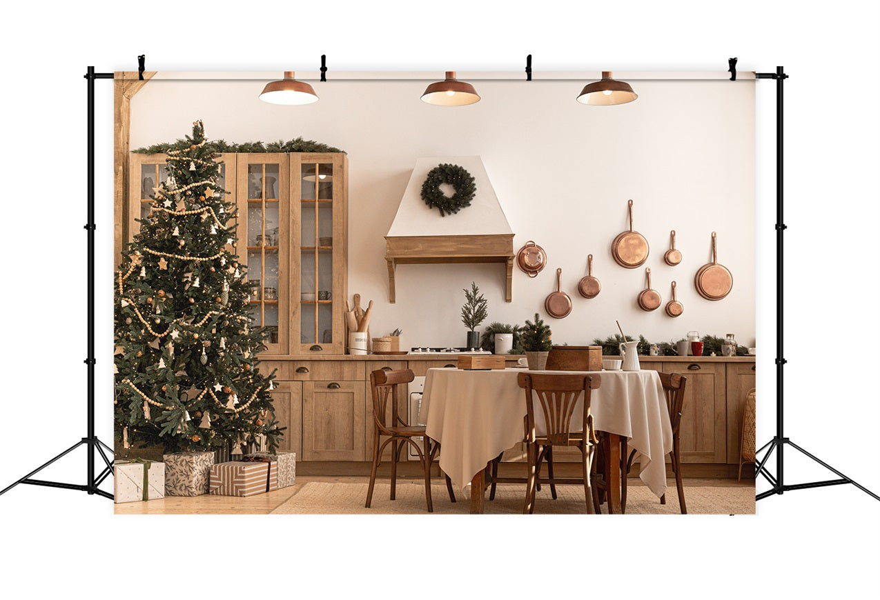 Christmas Kitchen Backdrops Country Tree Scene Backdrop UK BRP11-186