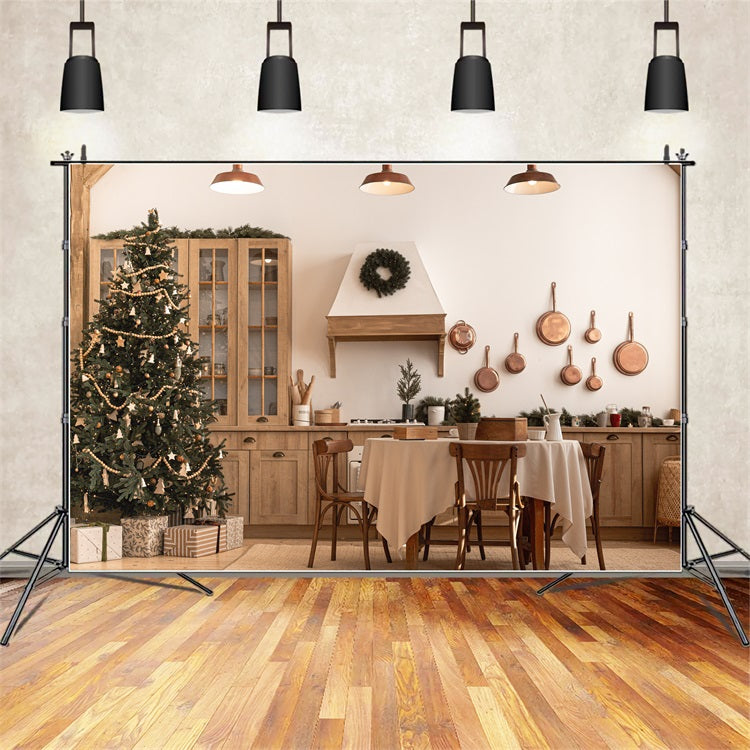 Christmas Kitchen Backdrops Country Tree Scene Backdrop UK BRP11-186