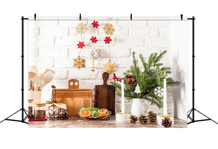 Christmas Photography Backdrops Kitchen Decor Pinecones Backdrop UK BRP11-188