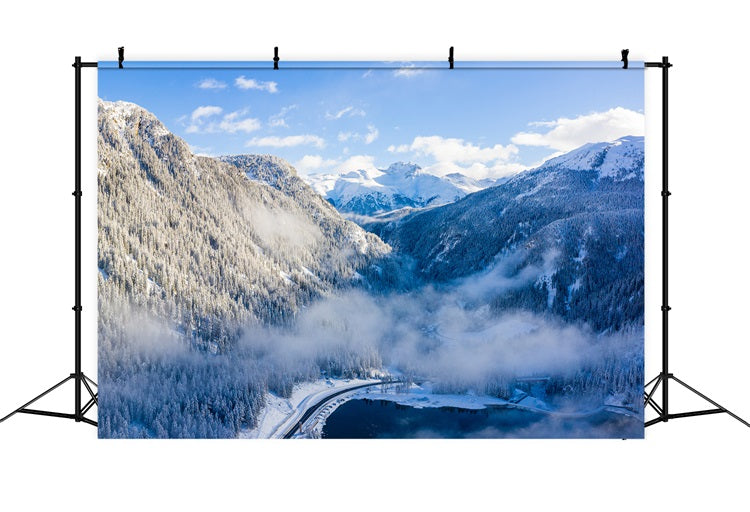 Winter Snow Backdrop Snow Aerial View Landscape Backdrop UK BRP11-19