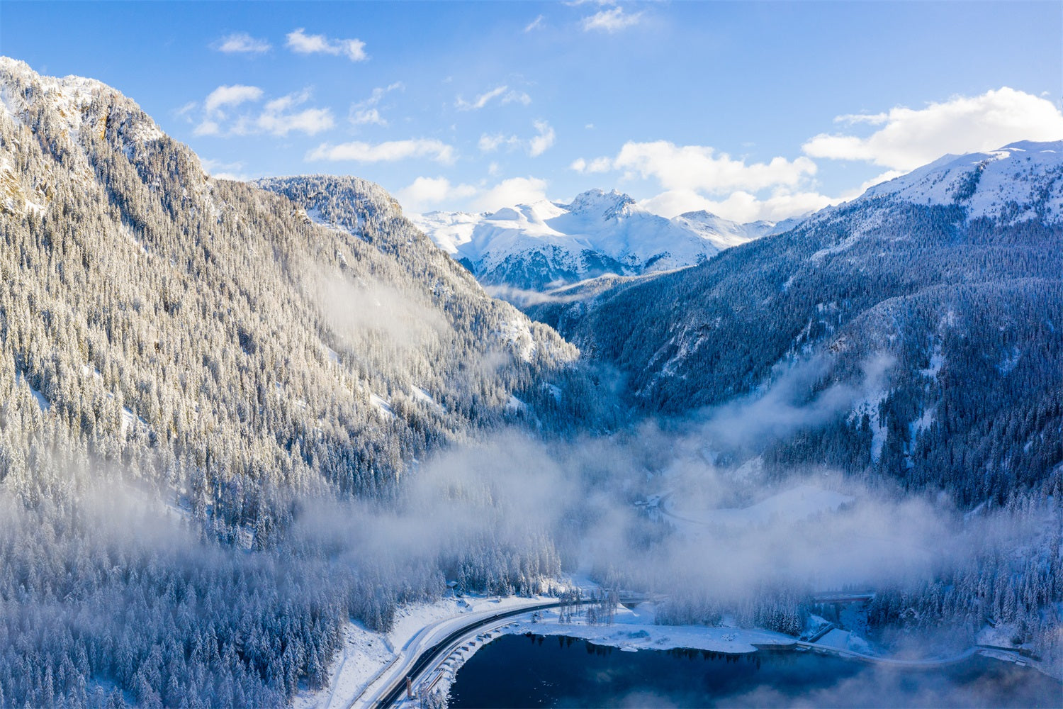 Winter Snow Backdrop Snow Aerial View Landscape Backdrop UK BRP11-19