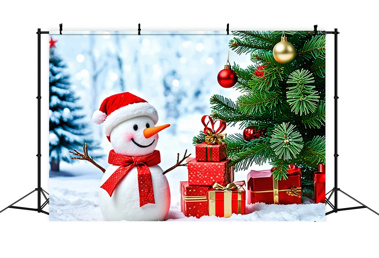 Merry Christmas Backdrop Snowman Snowy Setting Backdrop UK BRP11-207