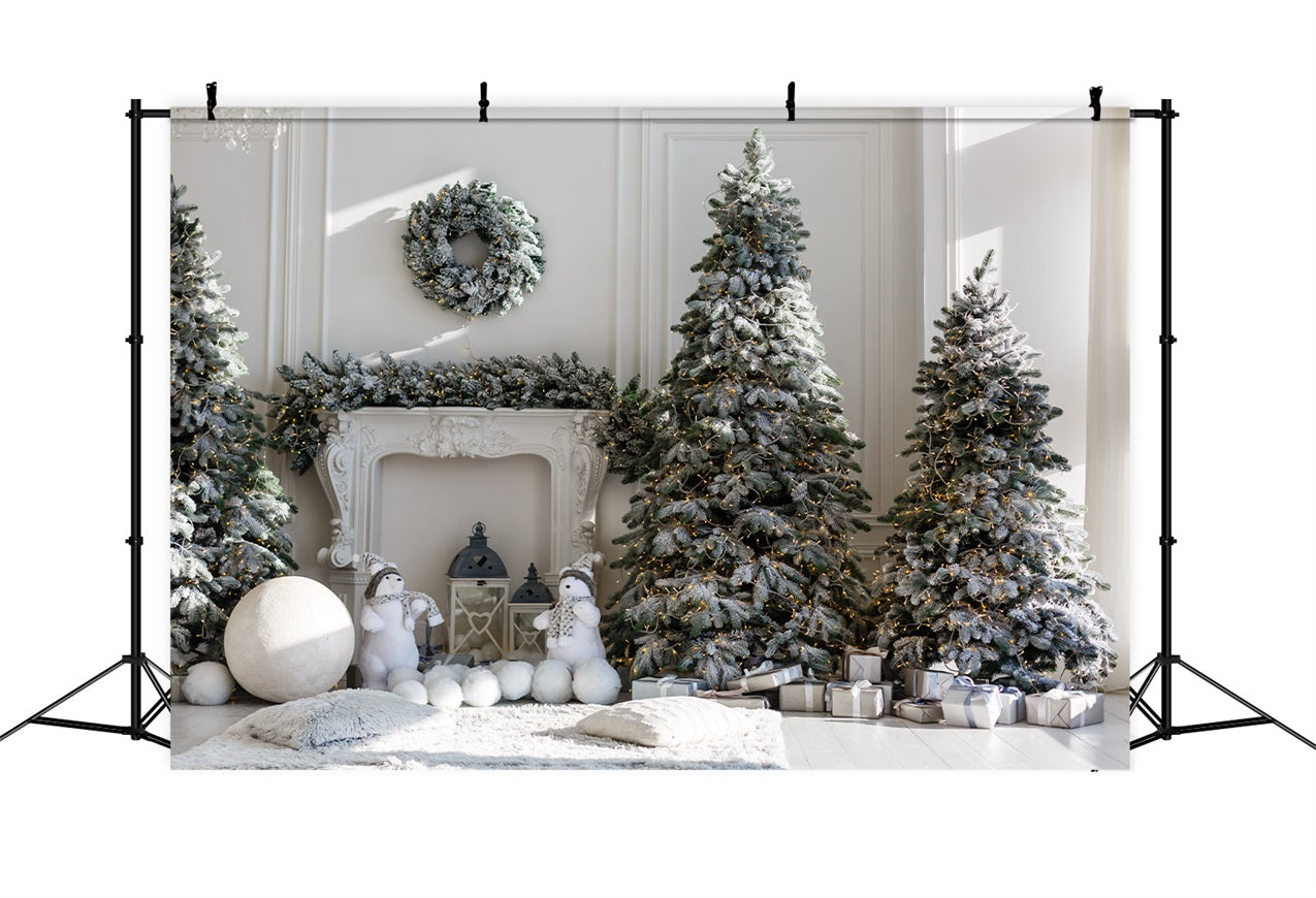 Growing Christmas Tree Backdrop Frosted Hearth Setting Backdrop UK BRP11-208