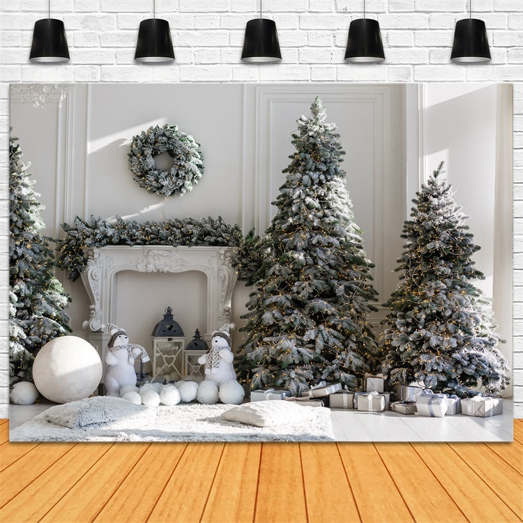 Growing Christmas Tree Backdrop Frosted Hearth Setting Backdrop UK BRP11-208