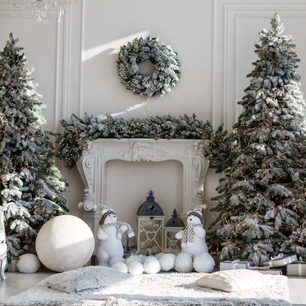 Growing Christmas Tree Backdrop Frosted Hearth Setting Backdrop UK BRP11-208