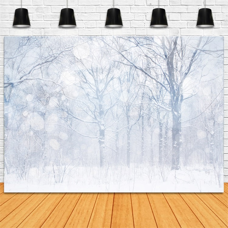 Photo Backdrop Winter Silvery White Frosted Grove Backdrop UK BRP11-21