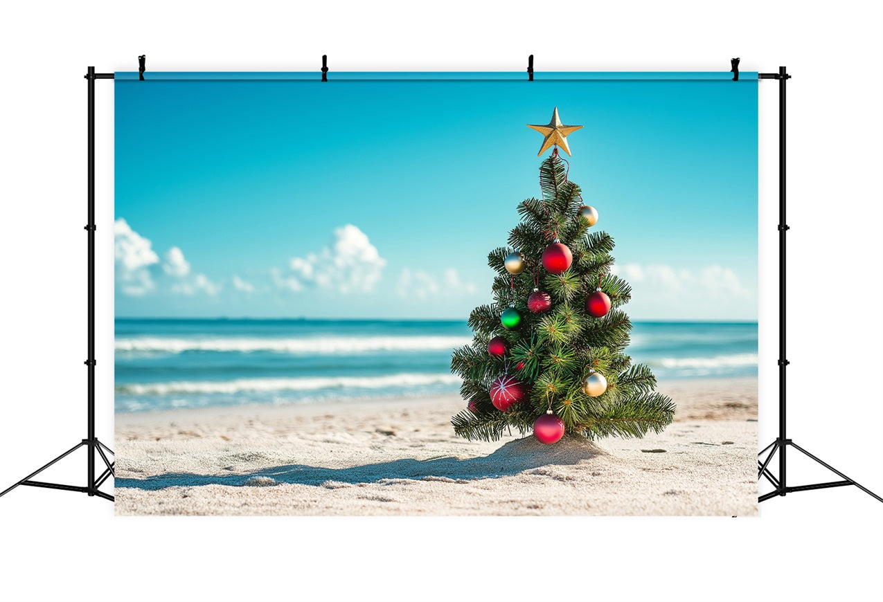 Christmas Theme Backdrop Star Coastal Tree Scene Backdrop UK BRP11-231