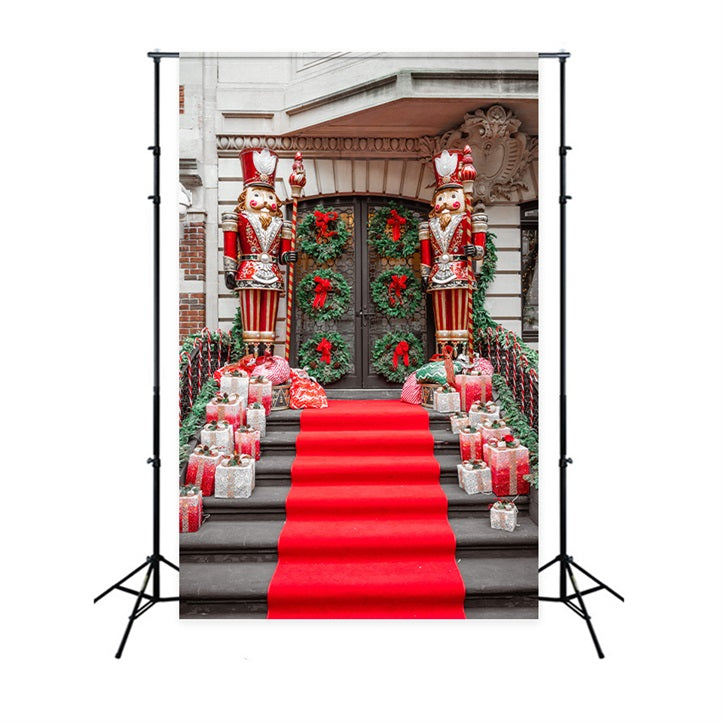 Christmas Party Backdrop Nutcracker Entrance Decor Backdrop UK BRP11-236