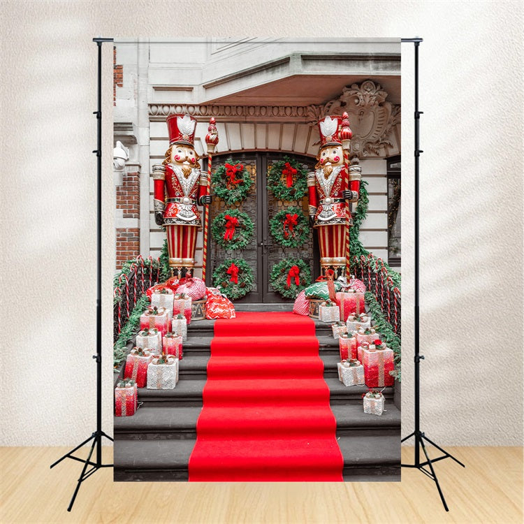 Christmas Party Backdrop Nutcracker Entrance Decor Backdrop UK BRP11-236