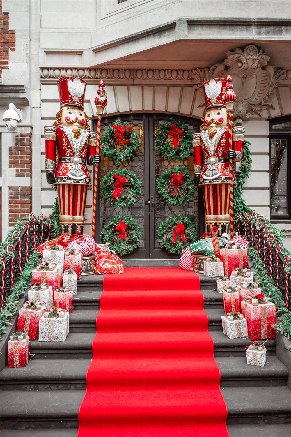 Christmas Party Backdrop Nutcracker Entrance Decor Backdrop UK BRP11-236