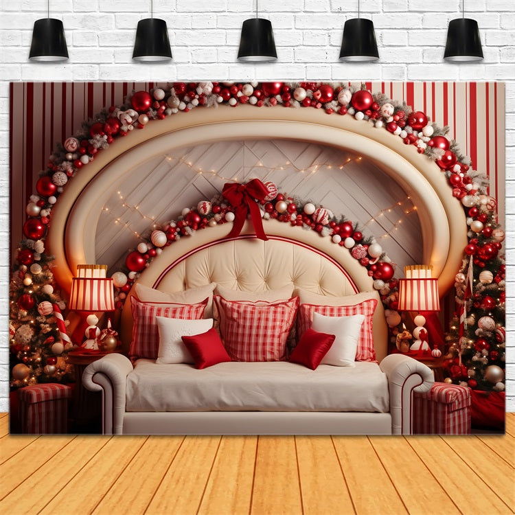 Christmas Themed Backdrops Bedroom Scene Ornaments Backdrop UK BRP11-247