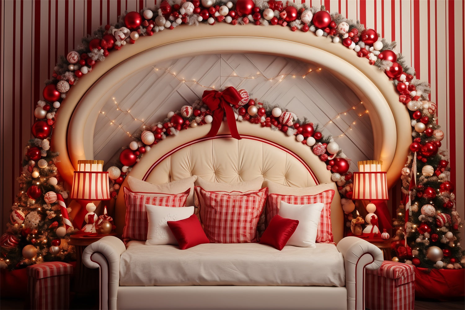 Christmas Themed Backdrops Bedroom Scene Ornaments Backdrop UK BRP11-247