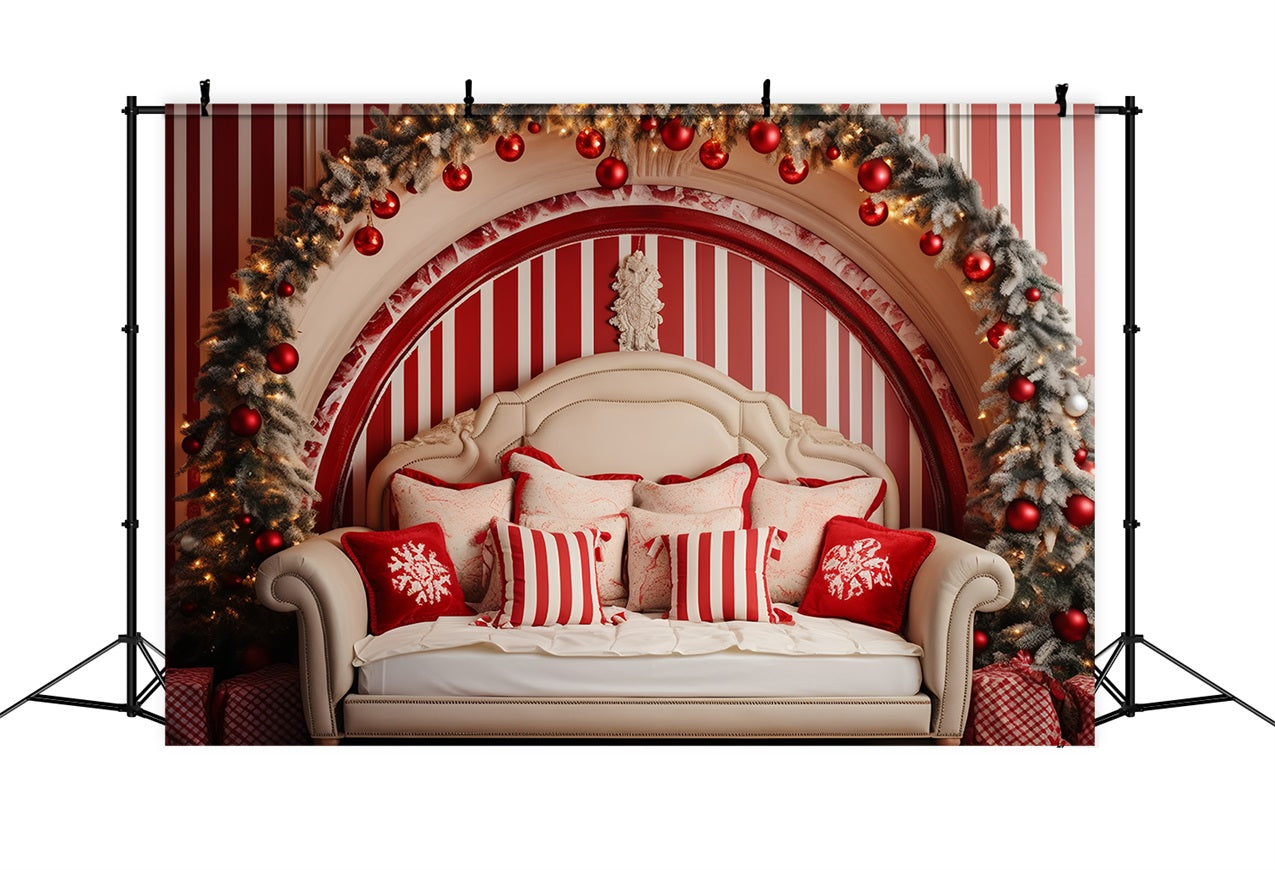 Christmas Headboard Backdrop Room Red White Theme Backdrop UK BRP11-248