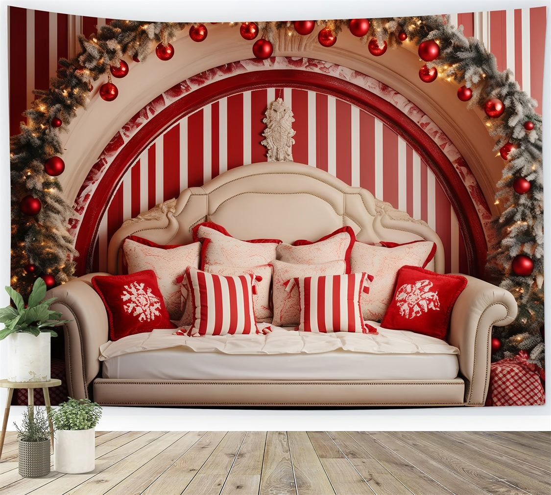 Christmas Headboard Backdrop Room Red White Theme Backdrop UK BRP11-248