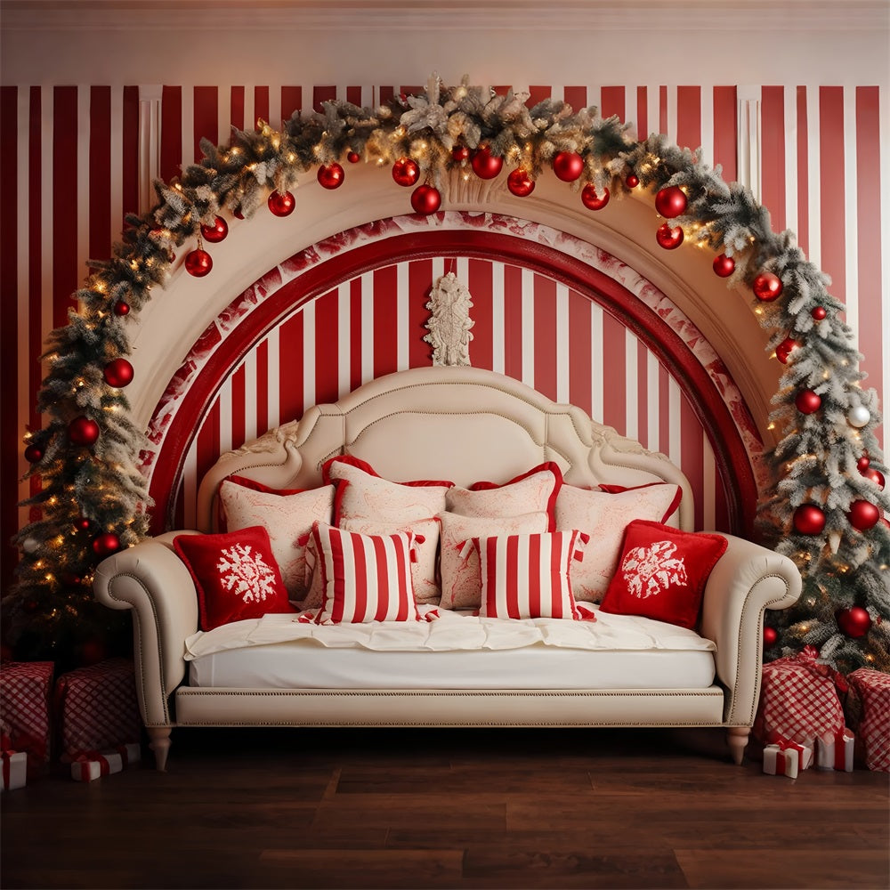 Christmas Headboard Backdrop Room Red White Theme Backdrop UK BRP11-248