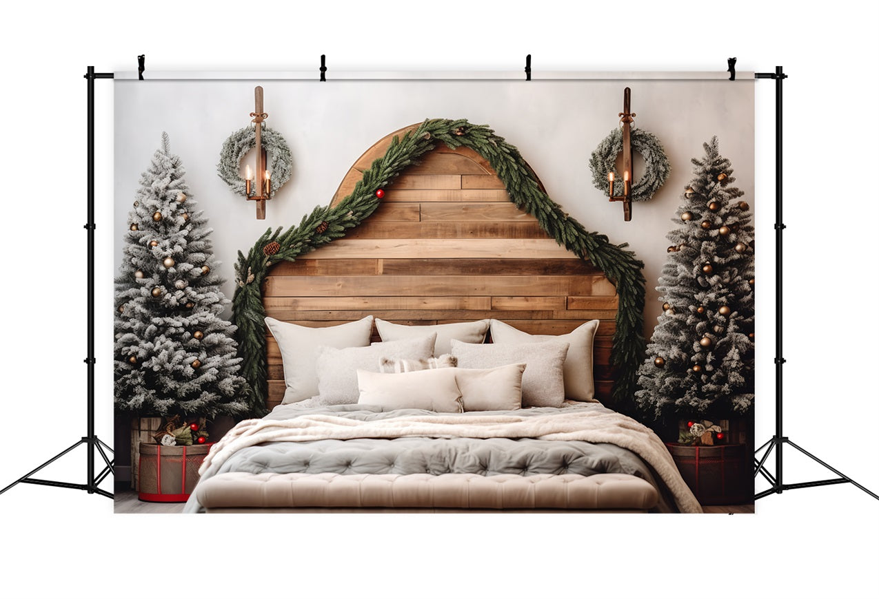 Christmas Headboard Backdrop Trees Bedroom Decor Backdrop UK BRP11-250