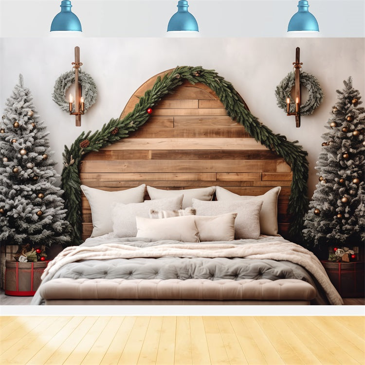 Christmas Headboard Backdrop Trees Bedroom Decor Backdrop UK BRP11-250