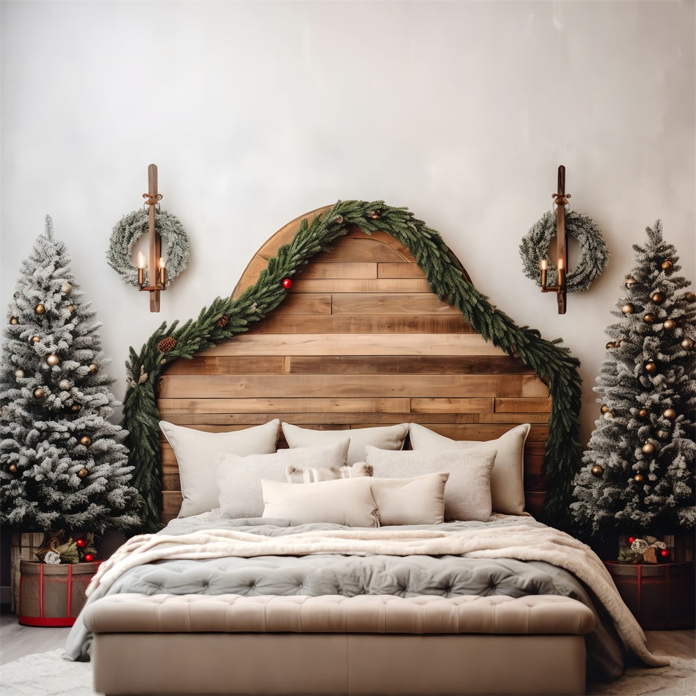 Christmas Headboard Backdrop Trees Bedroom Decor Backdrop UK BRP11-250