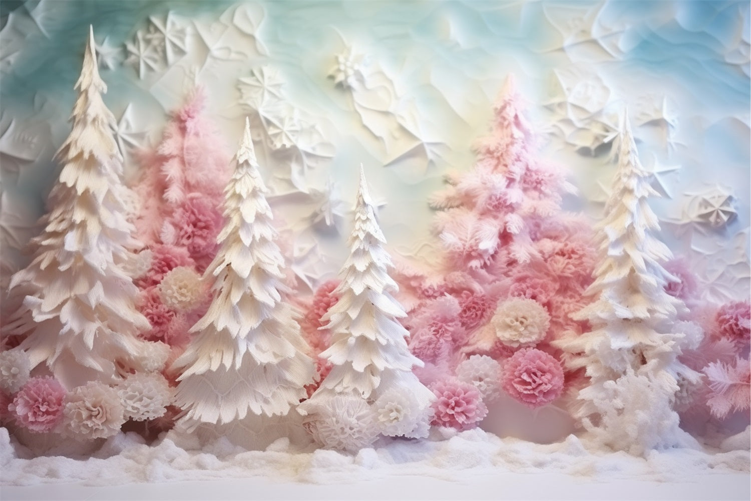 Winter Backdrop Pastel Pink Frosted Forest Backdrop UK BRP11-255