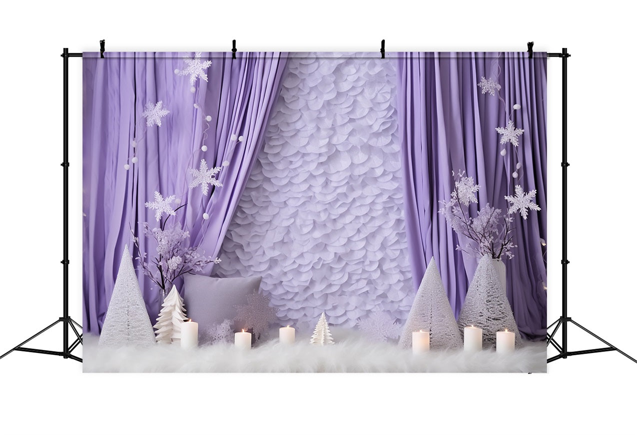 Winter Scene Backdrop Dreamy Purple Snow Backdrop UK BRP11-257