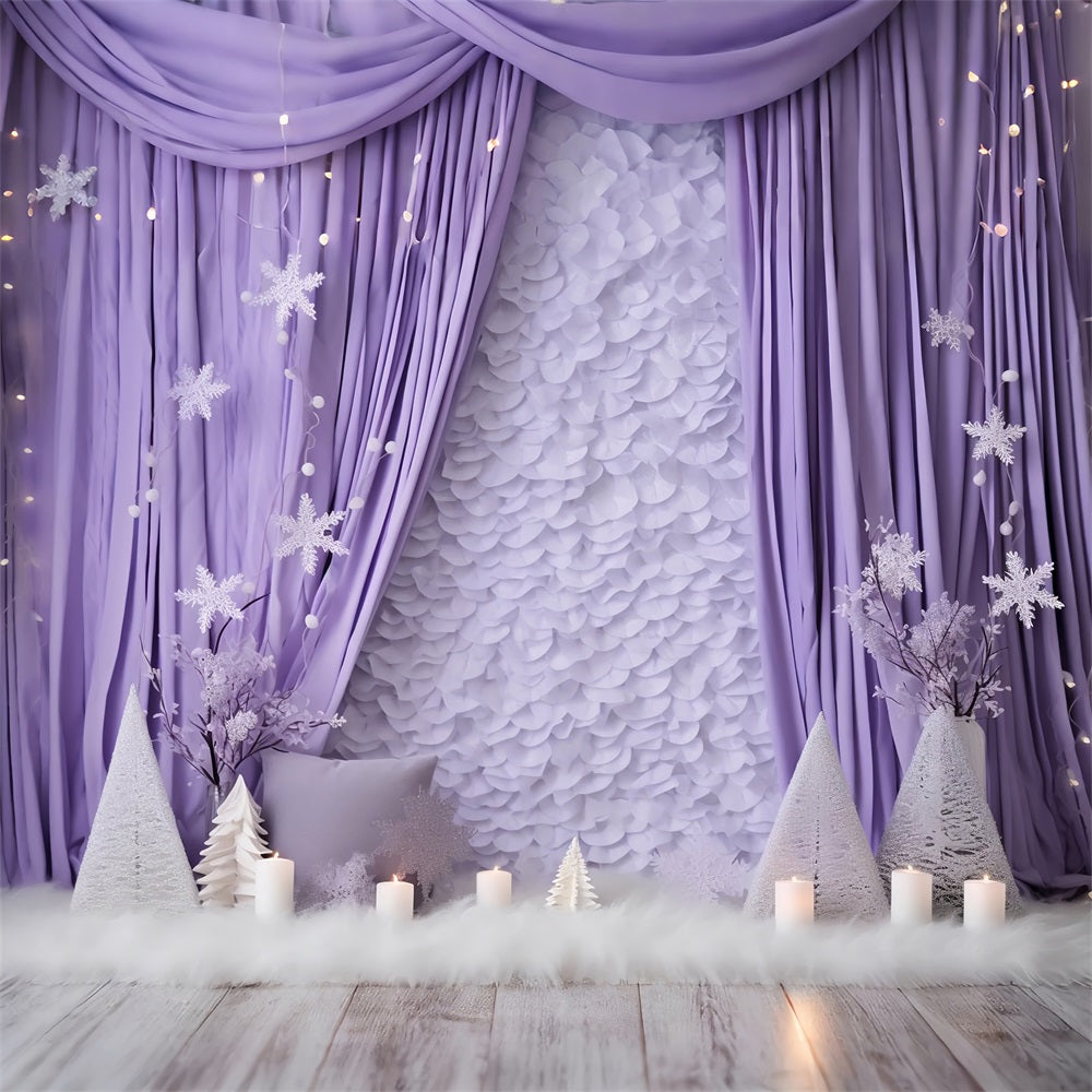 Winter Scene Backdrop Dreamy Purple Snow Backdrop UK BRP11-257