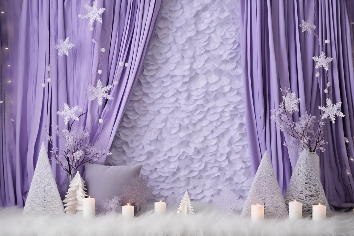 Winter Scene Backdrop Dreamy Purple Snow Backdrop UK BRP11-257