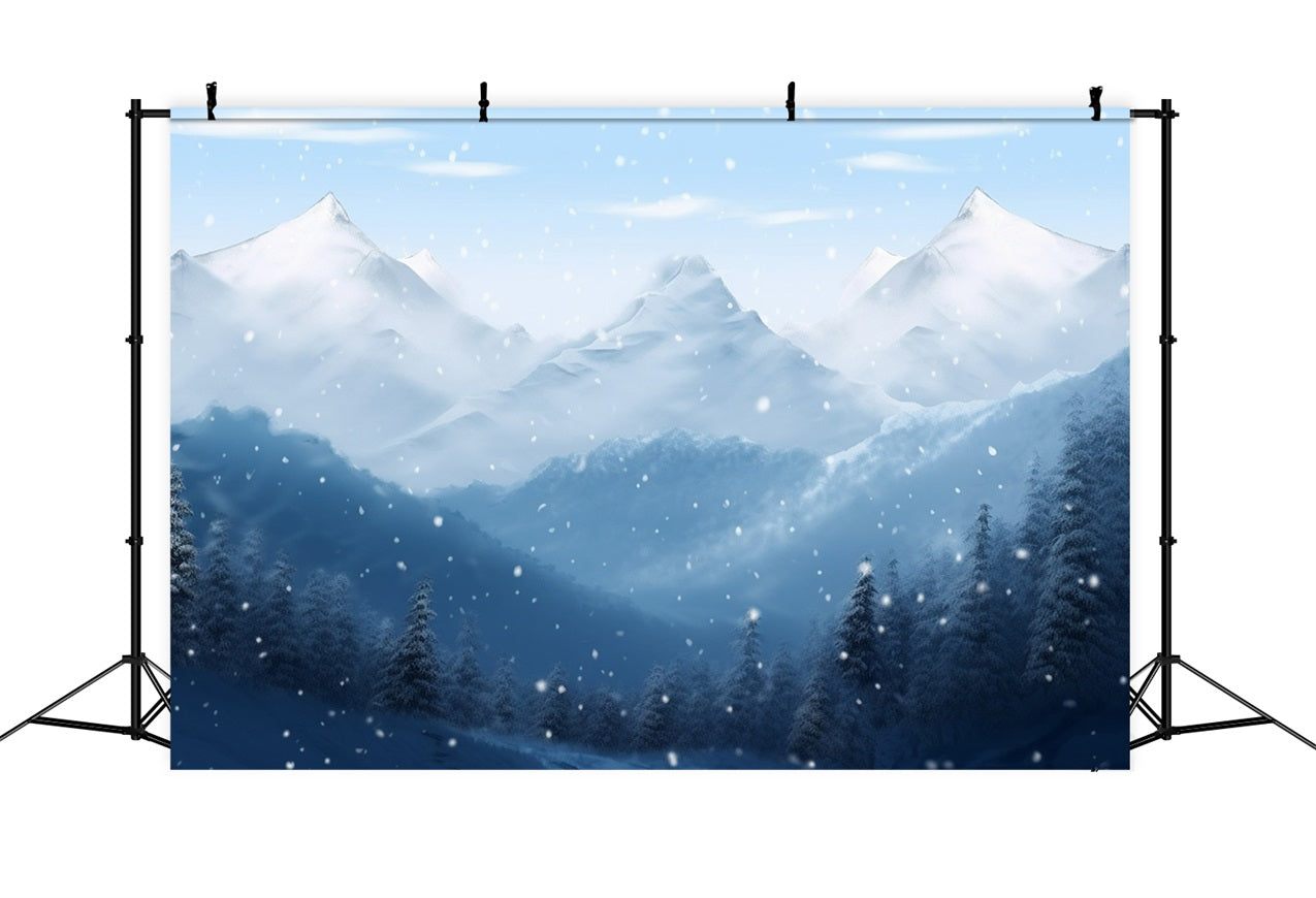 Winter Wonderland Backdrops Snow-Covered Mountains Backdrop UK BRP11-259