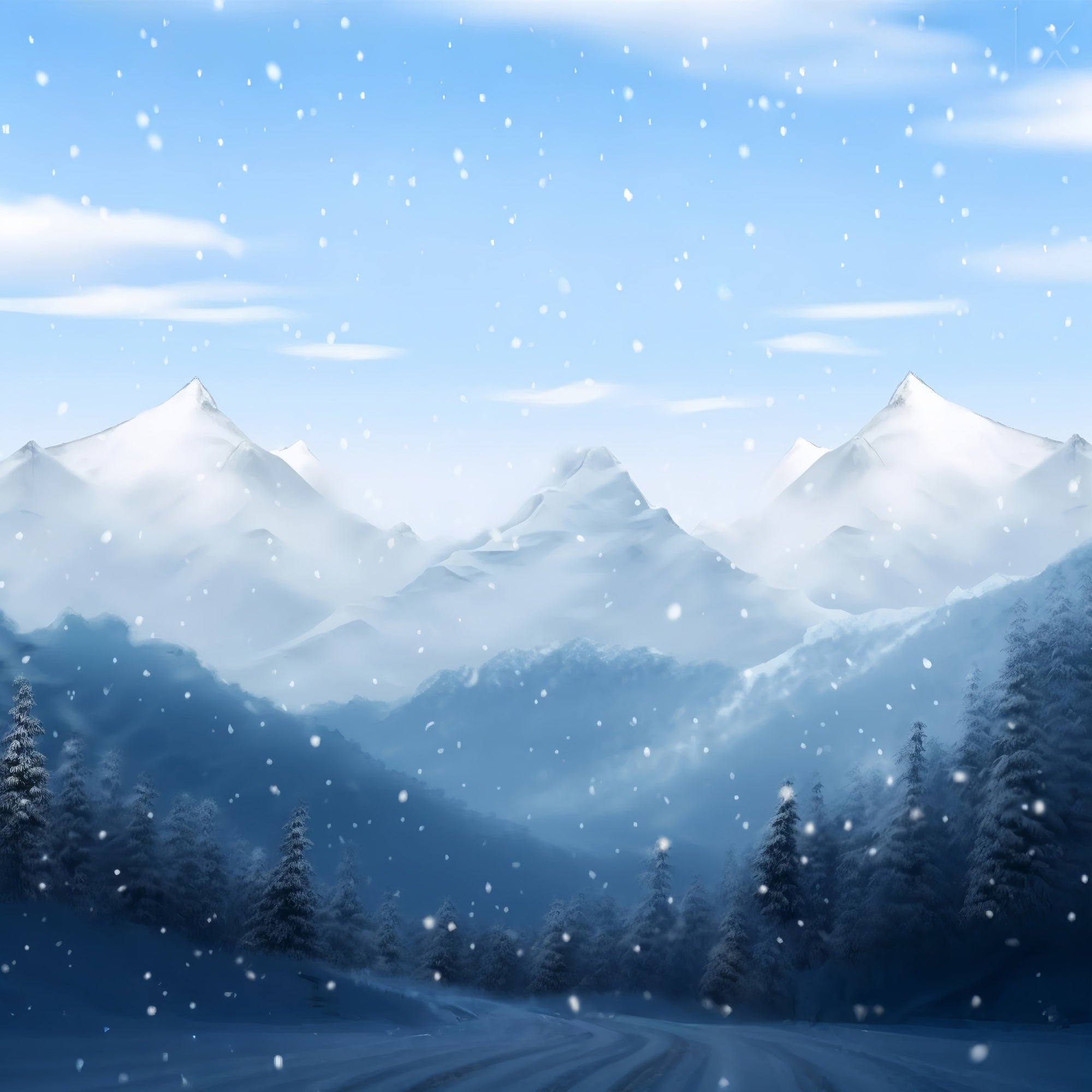 Winter Wonderland Backdrops Snow-Covered Mountains Backdrop UK BRP11-259