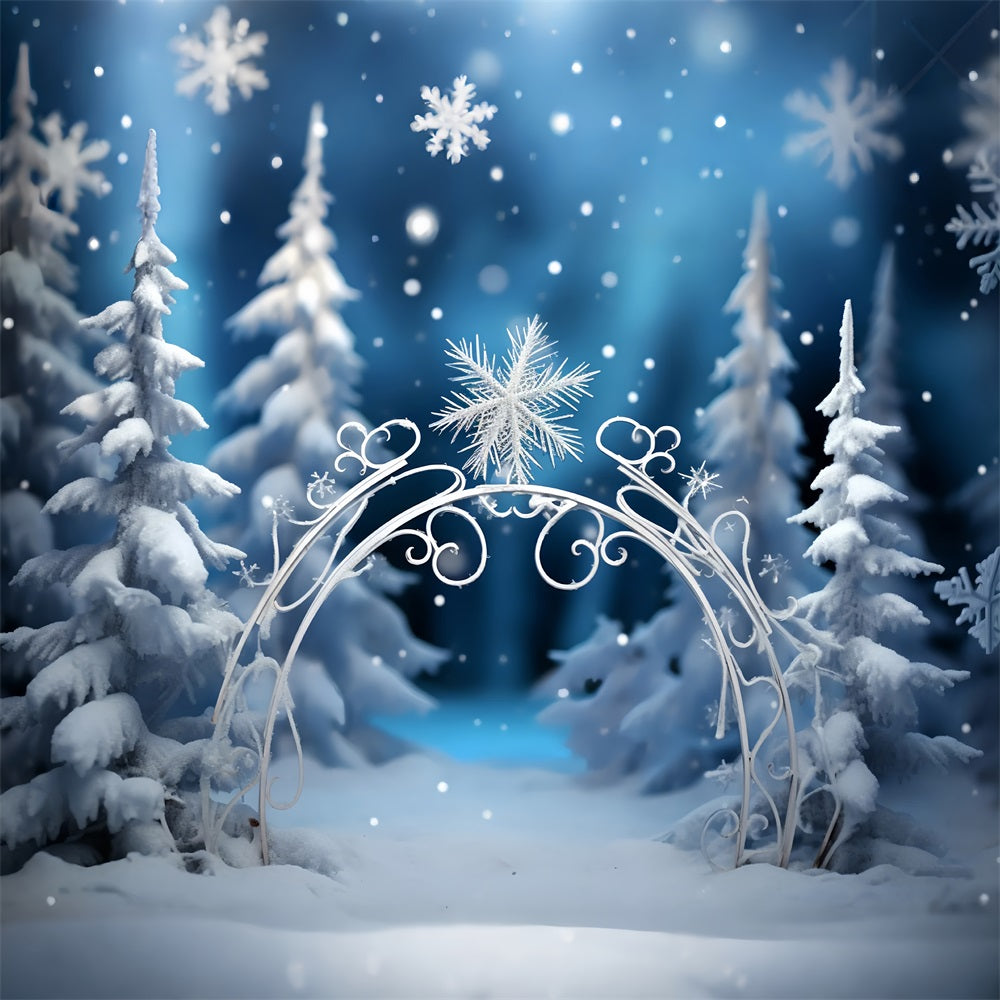 Winter Forest Backdrops Sparkling Snowflake Arch Backdrop UK BRP11-261