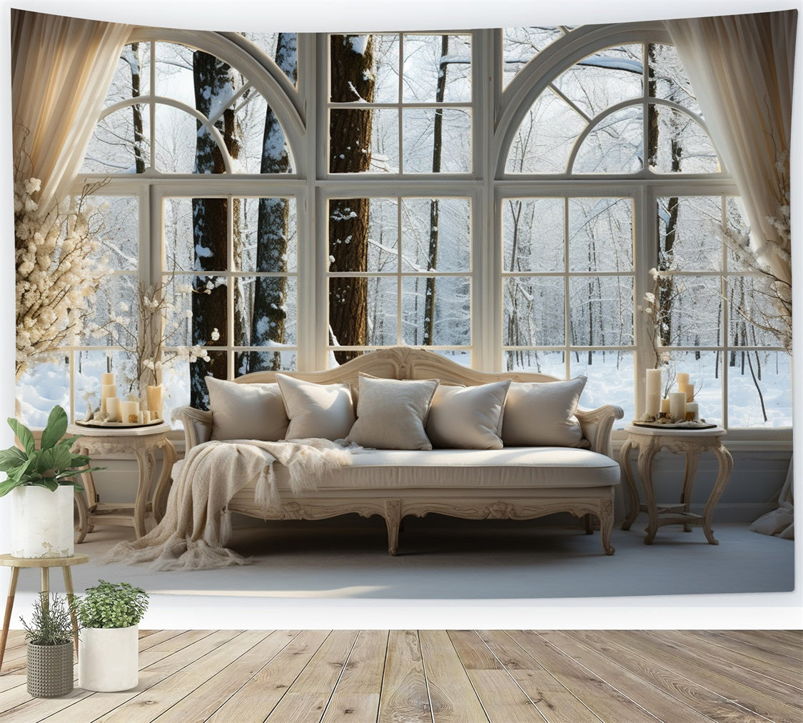 Winter Backdrops Window Scene Forest Backdrop UK BRP11-268