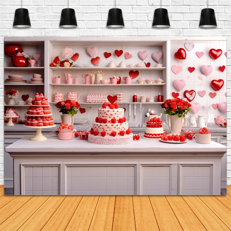 Valentine Backdrop Rose Cake-Laden Kitchen Scene Backdrop UK BRP11-277