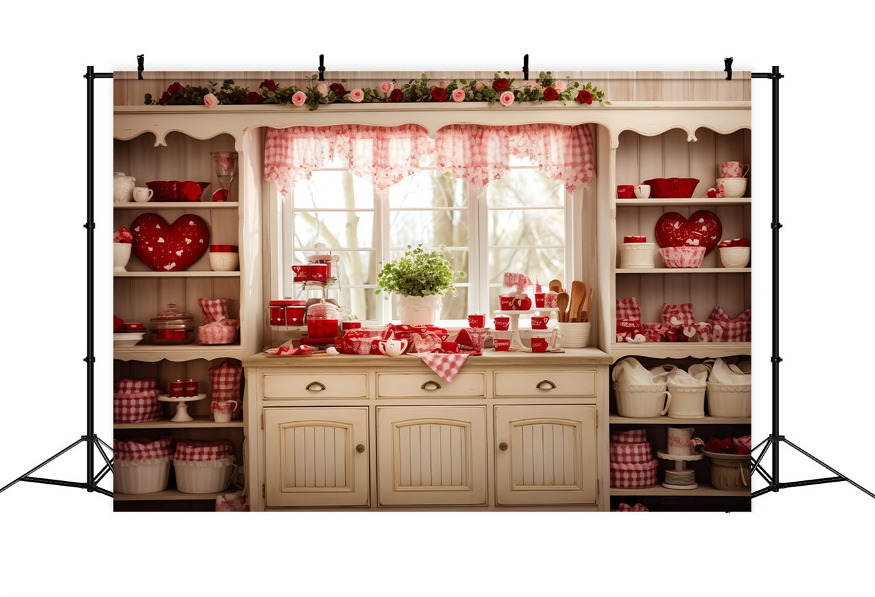 Valentine's Photo Backdrop Romantic Roses Kitchen Backdrop UK BRP11-284