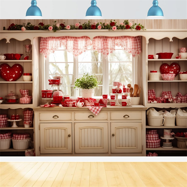 Valentine's Photo Backdrop Romantic Roses Kitchen Backdrop UK BRP11-284