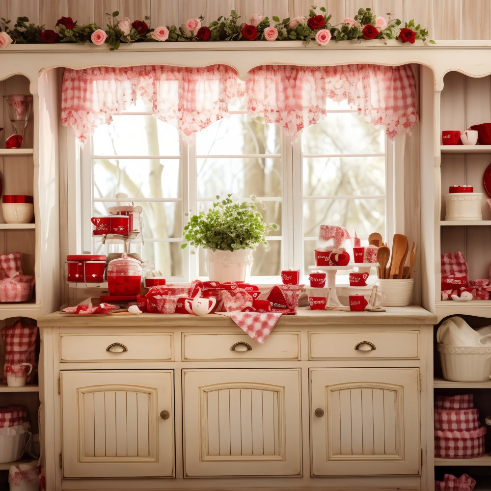 Valentine's Photo Backdrop Romantic Roses Kitchen Backdrop UK BRP11-284