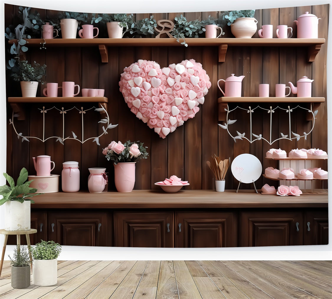 Valentines Photo Backdrop Ideas Floral Heart Shelf Backdrop UK BRP11-286