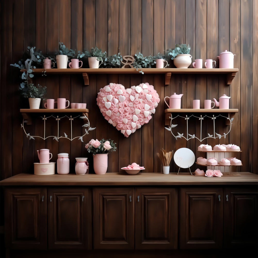 Valentines Photo Backdrop Ideas Floral Heart Shelf Backdrop UK BRP11-286