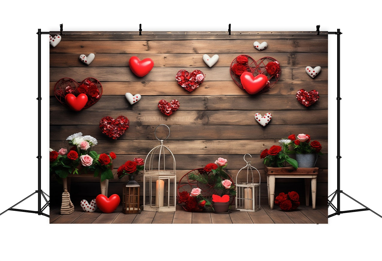 Valentines Day Photoshoot Backdrop Rose Candle Display Backdrop UK BRP11-288