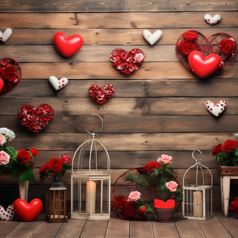 Valentines Day Photoshoot Backdrop Rose Candle Display Backdrop UK BRP11-288